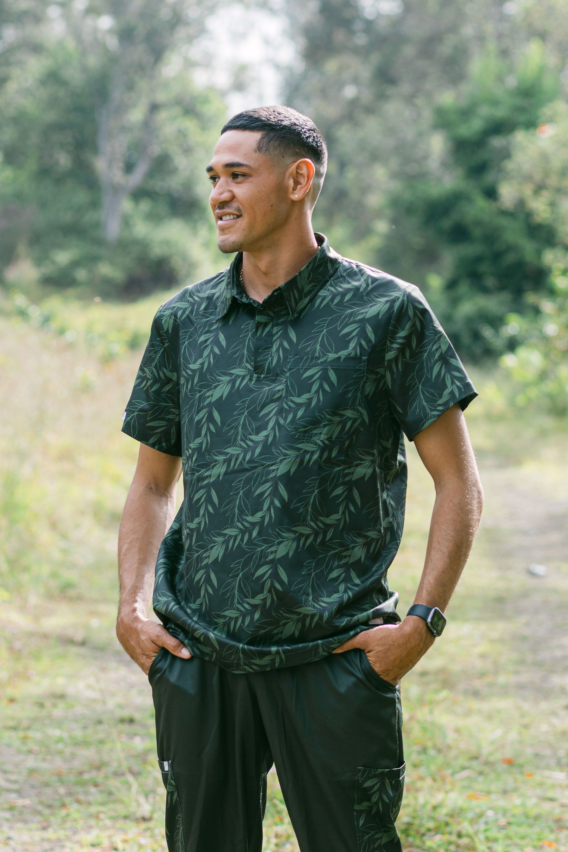 Kahikina Men's Performance Polo Shirt - Ko'olau Green