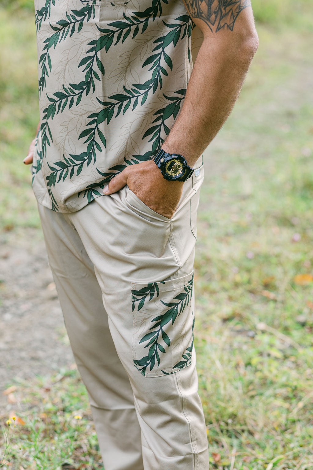 Kahikina Men's Scrub Pants - 'Iliahi Beige