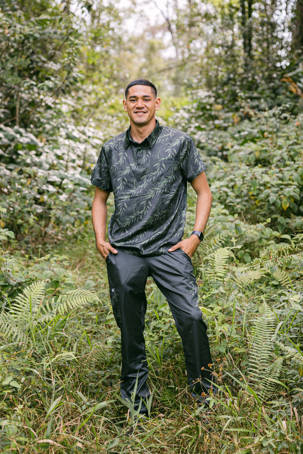 Kahikina Men's Performance Polo Shirt - Ko'olau Green